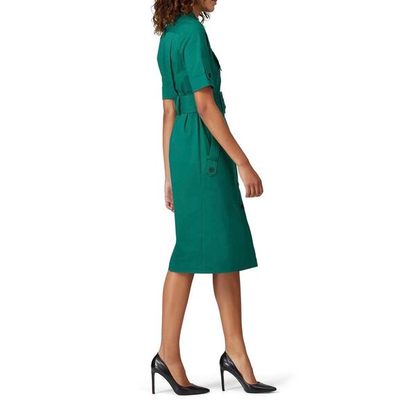 Derek Lam Evergreen Utility Dress Forest Green size 6 /42 - Picture 2 of 9